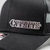 Custom Company Badge Hats With Logo - Black Mesh Trucker Hat – Raised Stainless Design