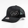 Custom Company Badge Hats With Logo - Black Mesh Trucker Hat – Raised Stainless Design