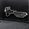 Custom Company Badge Hats With Logo - Black Mesh Trucker Hat – Raised Stainless Design