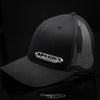 Custom Company Badge Hats With Logo - Black Mesh Trucker Hat – Raised Stainless Design