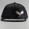 Custom Company Hats With Logo - Black Flat Bill Snapback – Raised Stainless Design