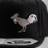 Custom Company Hats With Logo - Black Flat Bill Snapback – Raised Stainless Design