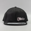 Custom Company Hats With Logo - Black Flat Bill Snapback – Raised Stainless Design