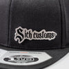 Custom Company Hats With Logo - Black Flat Bill Snapback – Raised Stainless Design