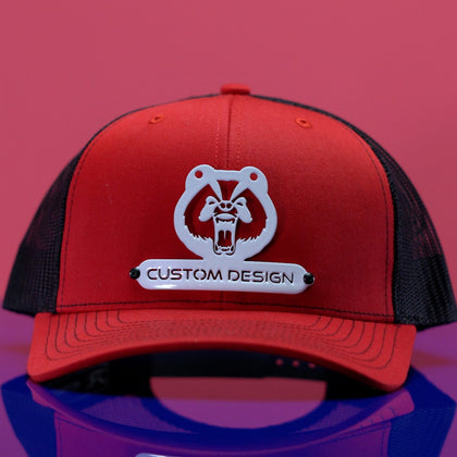 Custom Company Badge Hats With Logo - Mesh Trucker Hat – Single Layered - Powder Coated Design