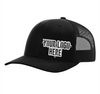 Custom Company Badge Hats With Logo - Black Mesh Trucker Hat – Raised Stainless Design