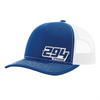 Casquette numérotée de motocross - Bleu avec maille blanche