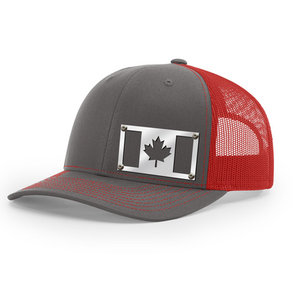 Canadian Flag Hat - Charcoal w/Red Mesh - Headgear Hats