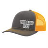 Custom Company Hats With Logo - Charcoal w/Orange Mesh Trucker Hat – Raised Stainless Design