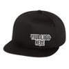 Custom Company Hats With Logo - Black Flat Bill Snapback – Raised Stainless Design