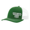 Custom Company Hats With Logo - Green w/White Mesh Trucker Hat – Raised Stainless Design