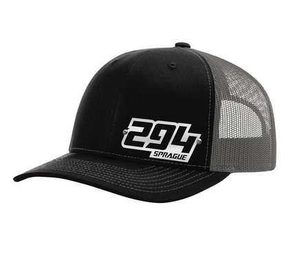 Motocross Number Hat - Black w/Charcoal Mesh - Headgear Hats